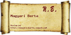 Magyari Berta névjegykártya